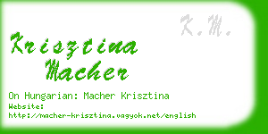 krisztina macher business card